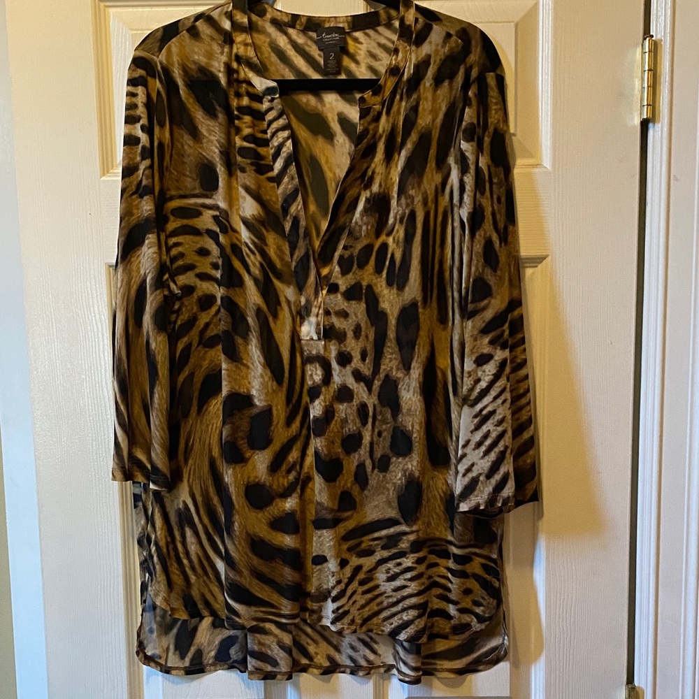 Chico's Travelers Collection Zebra Print Top